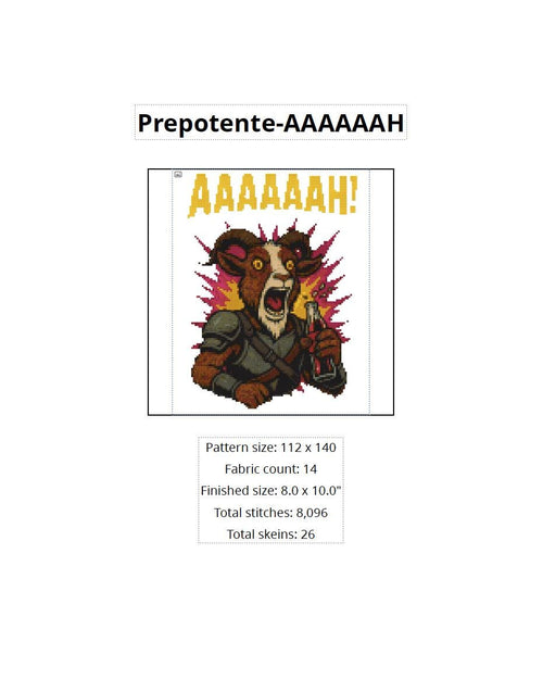 AAAAAAAH! Prepotente Goat Cross Stitch Pattern (PDF)