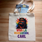 Viva La Revolución Carl Canvas Tote Bag | Pride Edition | Dungeon Crawler Carl Fan Art