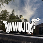 What Would Uzi Jesus Do Car Window Decal