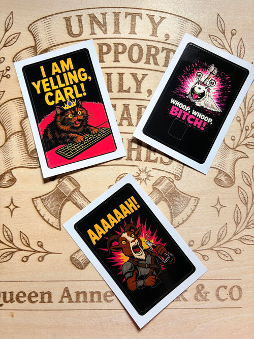DCC Fan Art Credit Card Skins - I Am Yelling Carl, Sluggalos, & Prepotente