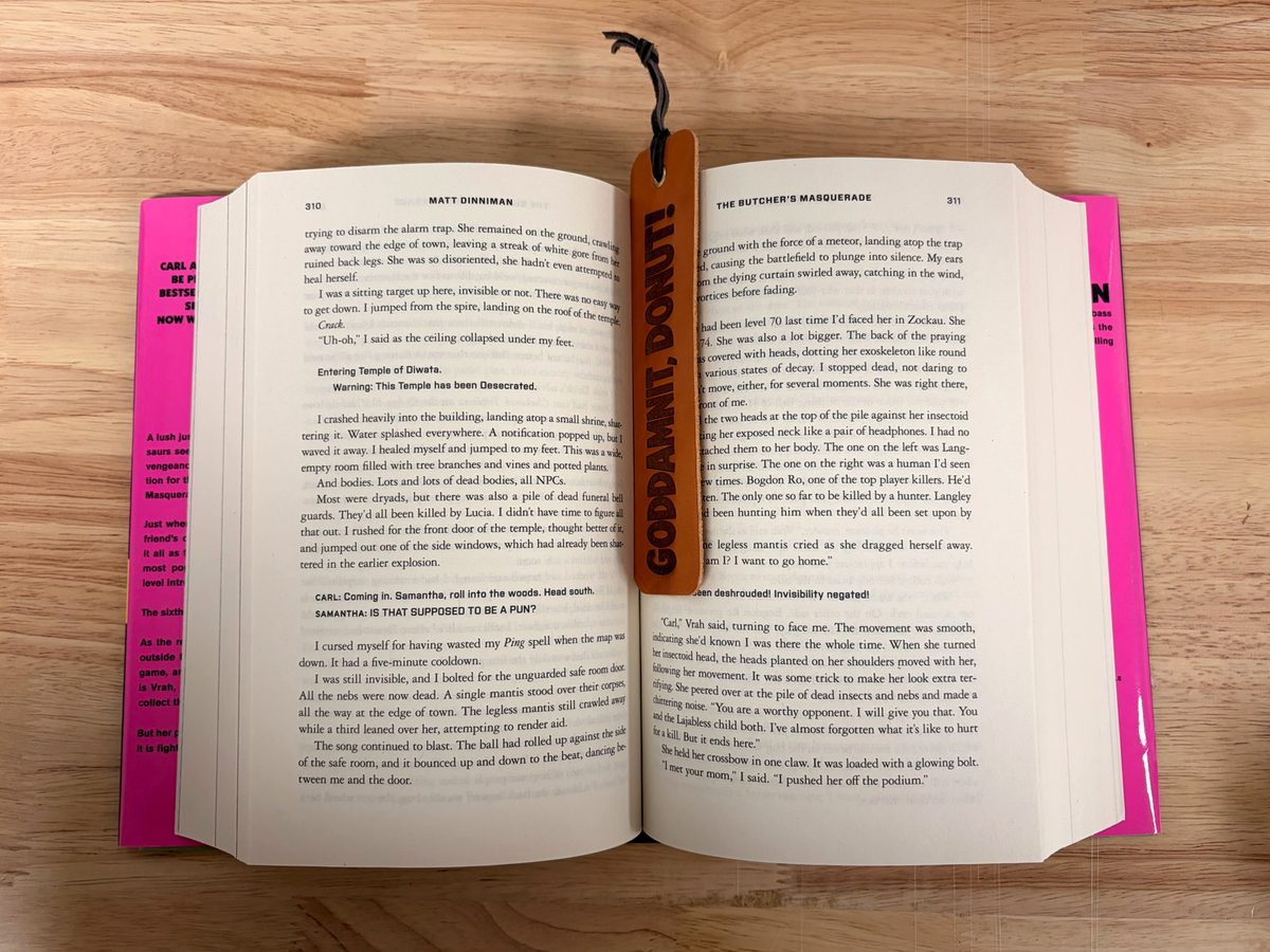 Goddamnit, Donut Leather Bookmark | Dungeon Crawler Carl Fan Art