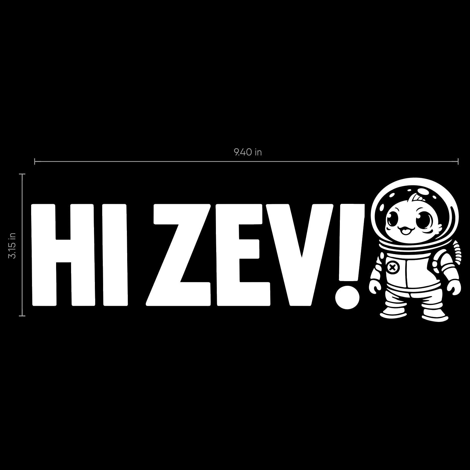 Hi Zev Car Window Decal
