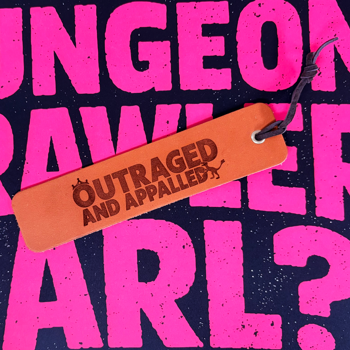 Outraged And Appalled Leather Bookmark | Dungeon Crawler Carl Fan Art