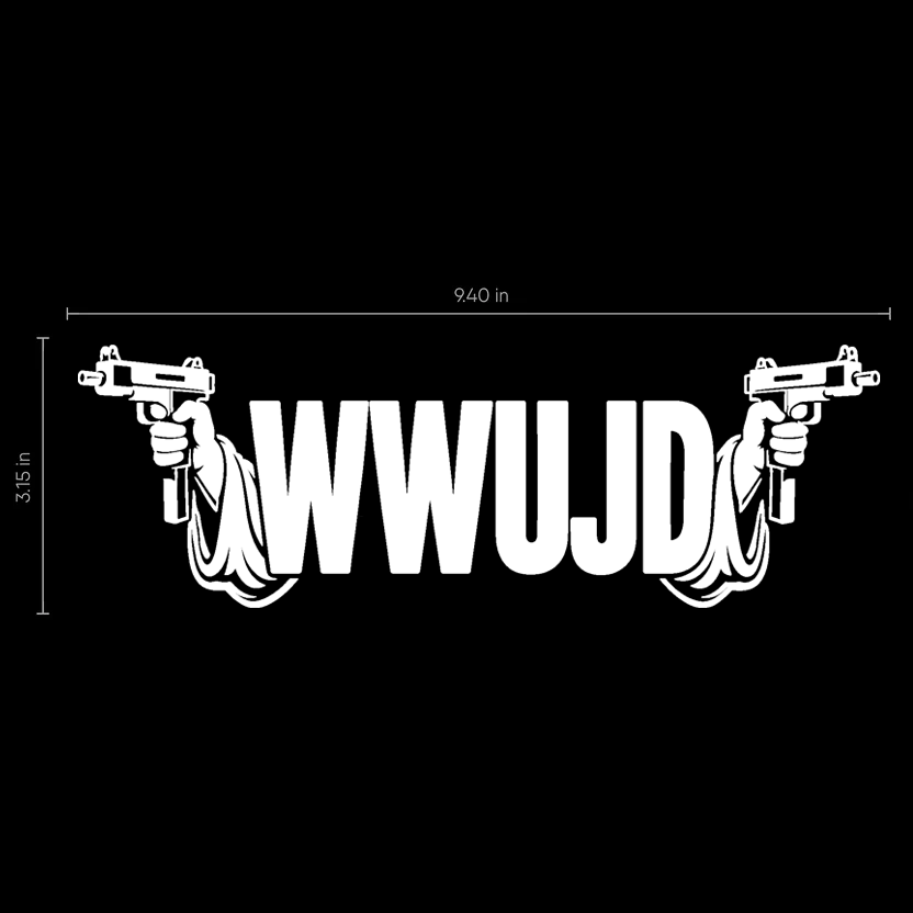 What Would Uzi Jesus Do Car Window Decal